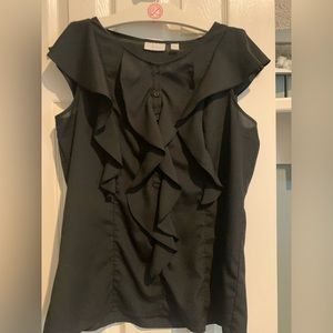 Black Ruffle Blouse